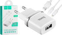 Сетевое зарядное Hoco C11 + кабель microUSB