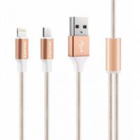 Awei CL-70 Lightning + Micro - USB двухсторонний кабель 2 в 1, 1.2 м