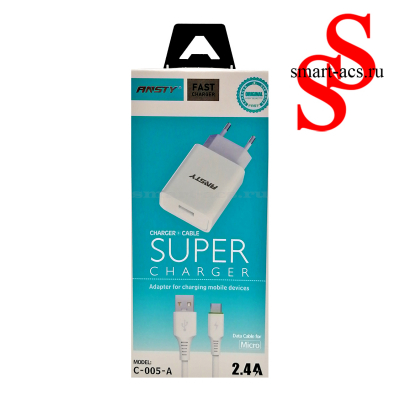 БЛОК СЗУ + КАБЕЛЬ Мicro usb ANSTY C-005-А