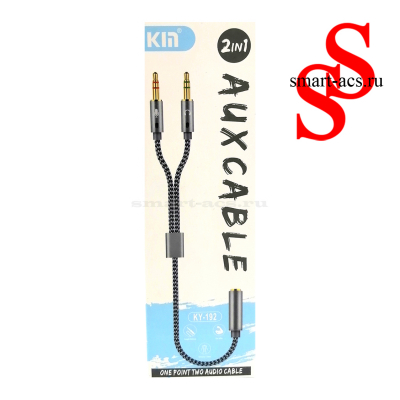 Переходник KIN KY-192 с 1 вх. 3.5 mm на 2 вых. 3.5 mm
