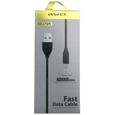 Awei CL-94 Micro USB кабель, 1.0 м, чёрный