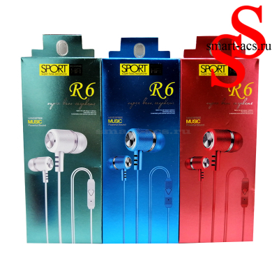 НАУШНИКИ SPORT EARPHONE MUSIC R6