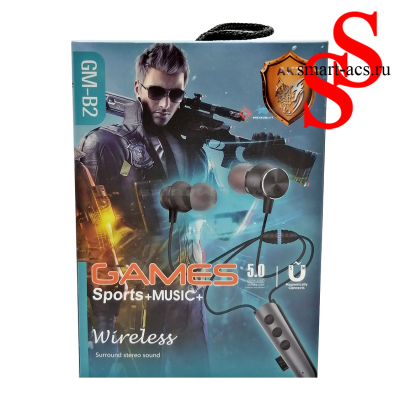 Hаушники Bluetooth SPORTS + MUSIC + GAMES GM-B2