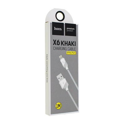 Кабель Lightning HOCO. Khaki X6 БЕЛ