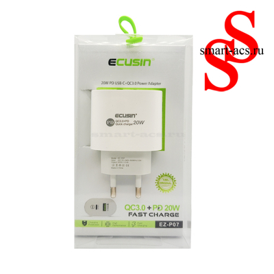 БЛОК СЗУ EZ-P07 20W PD USB-C+ QC3.0 POWER ADAPTER 