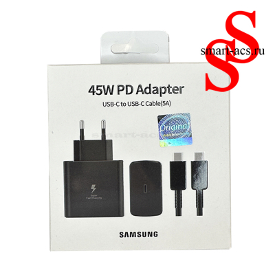 БЛОК + СЗУ 45W PD Adapter USB-C to USB-C Cable (5A)