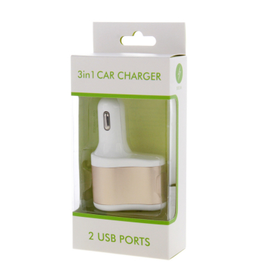 Переходник АЗУ на прикуриватель +2 USB