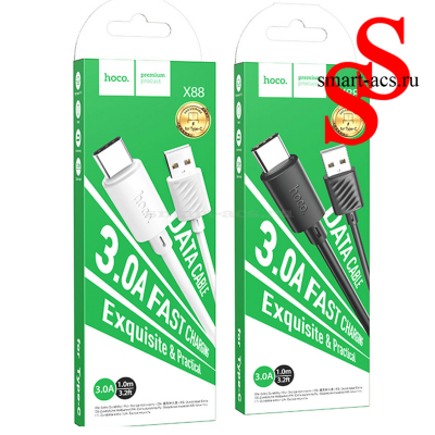 Кабель USB HOCO X88 Gratified USB - Type-C 3A